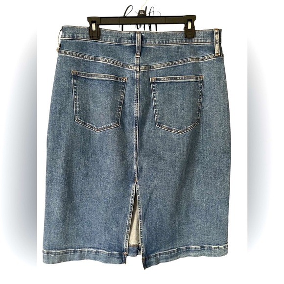 J. Crew Blue Denim midi skirt - Picture 2 of 5